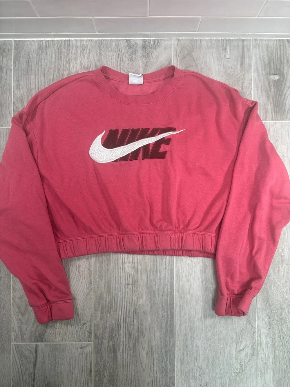 Nike Sportswear Fleece Cropped Crewneck Sweatshirt Pink Medium DD5069-622